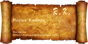 Ruzsa Kadosa névjegykártya